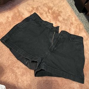 Clasp button black shorts-Forever21